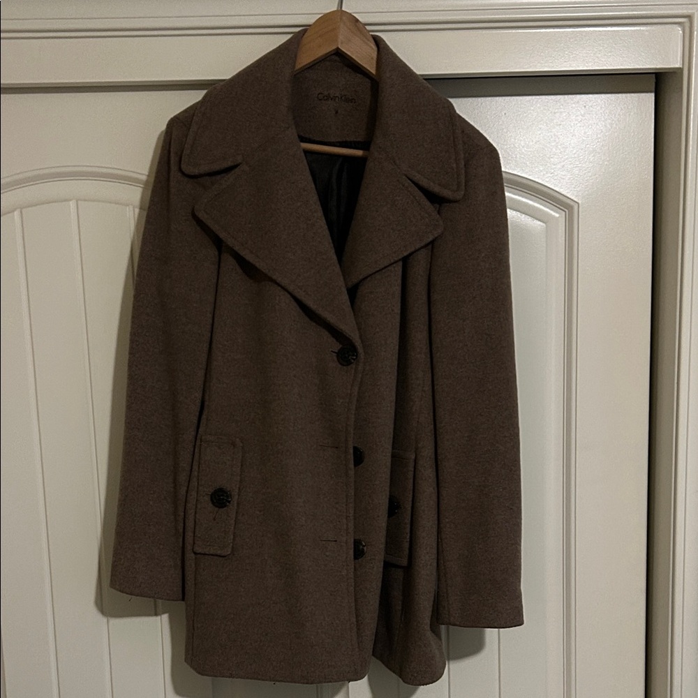 Calvin Klein Women's Dark Brown Pea Coat